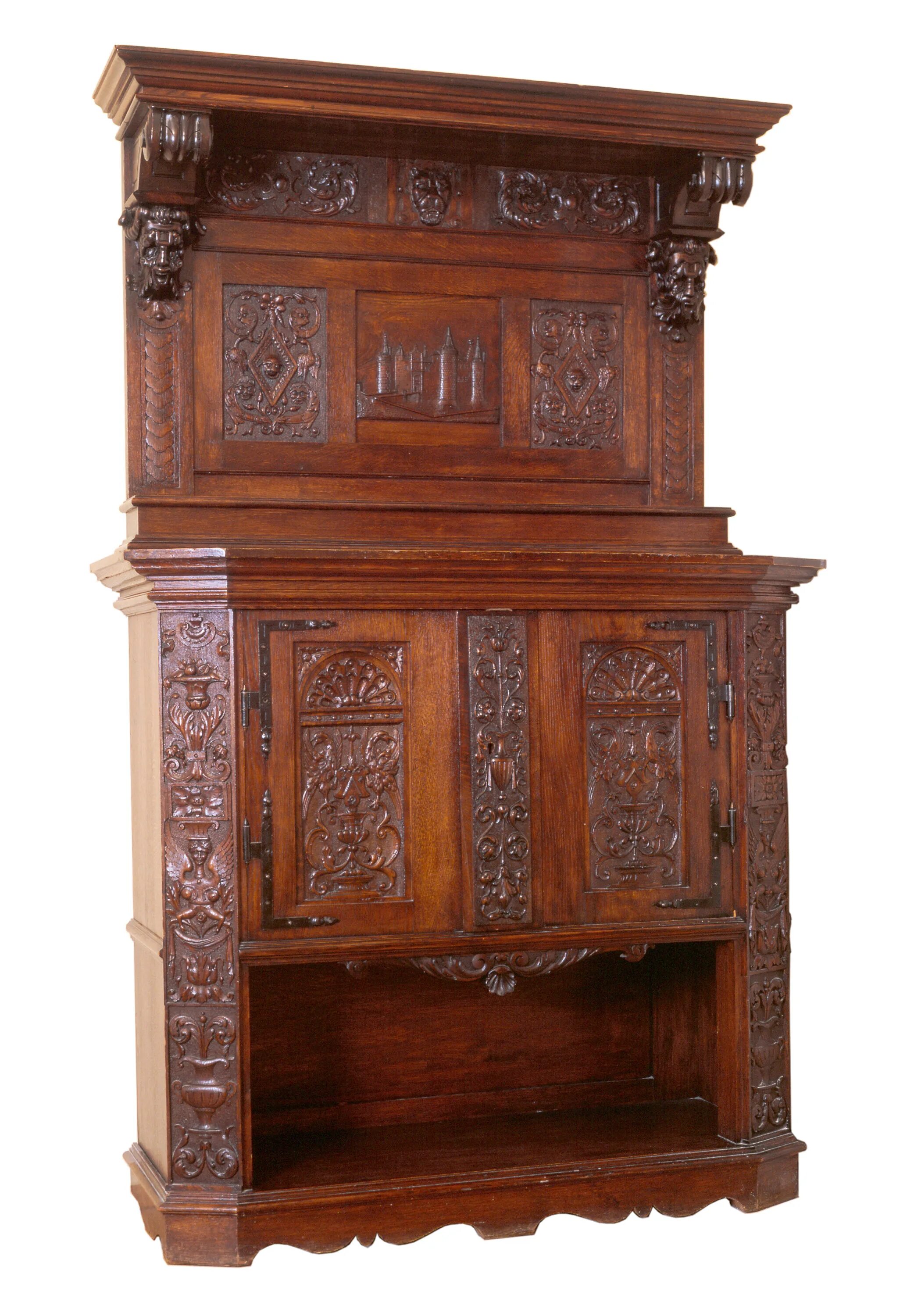 поставец комод старинный. шкаф поставец железные части. контора к антикварная мебель. голландский буфет 19 века. поставец франция антик европа.