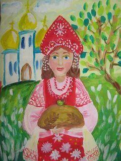 Нарисуйте образ русской женщины
