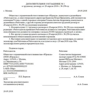 В трудовом договоре не указан оклад