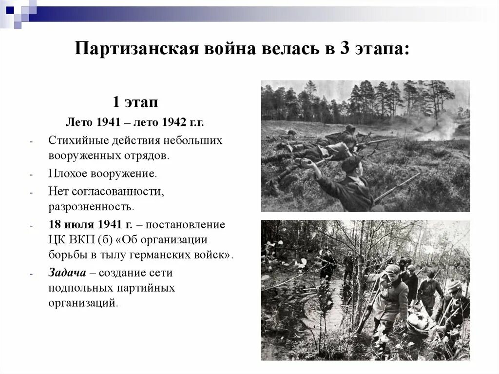 Какую роль сыграли партизаны. Партизанские отряды войны 1941 года. Партизаны Великой Отечественной 1942 года. Этапы становления партизанского движения. Партизанские и подпольные движения в годы ВОВ.