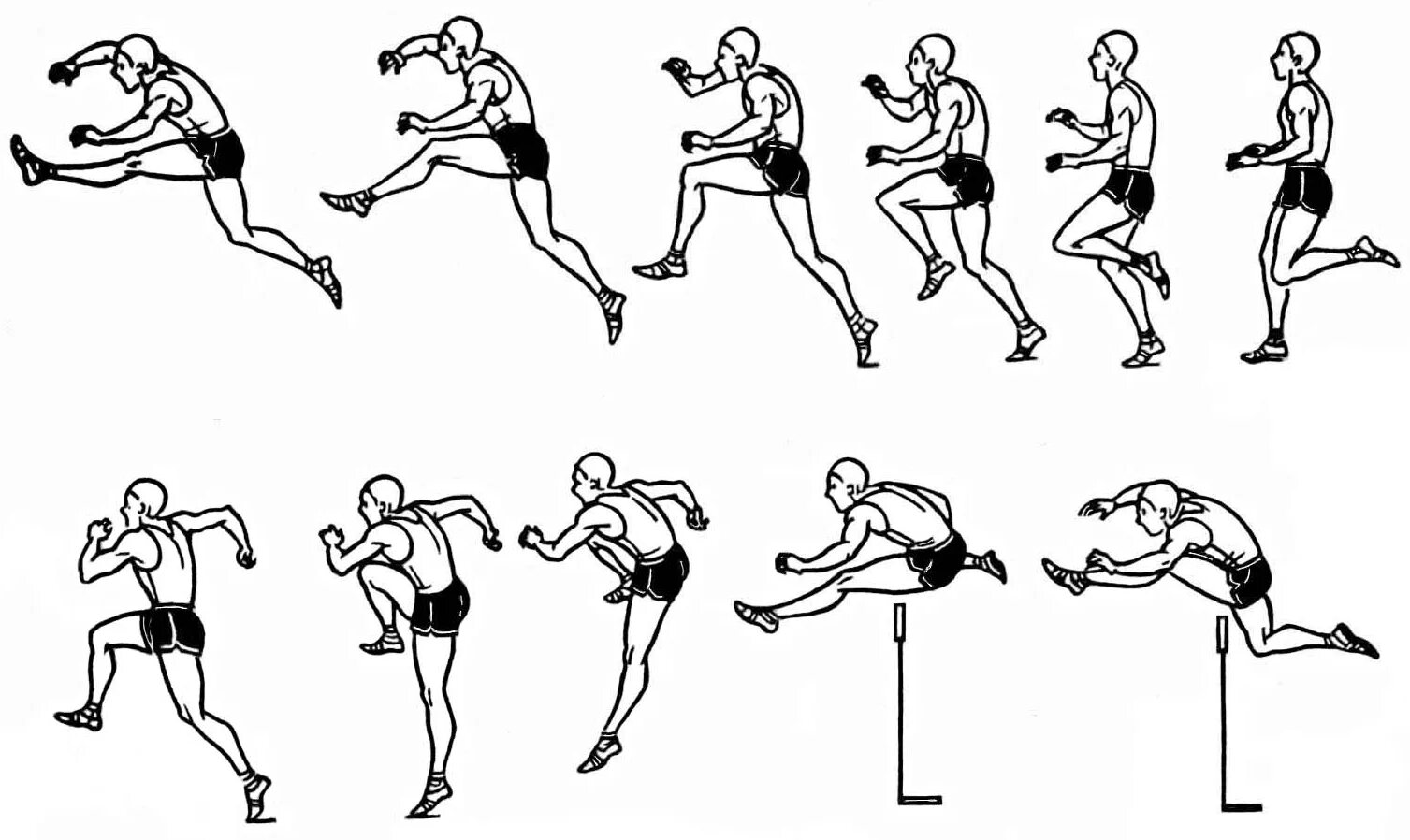 Лишние движения человека. Техника барьерного бега в легкой атлетике. Техника барьерного бега на 110 м.. Техника бега с барьерами. Барьерный бег техника выполнения.