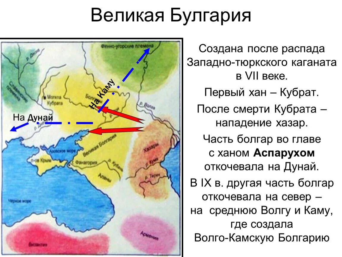 Распад каганата. Великая Болгария Кубрата территория. Великая Болгария Кубрата управление. Великая Булгария 7 век карта. Дунайская Болгария и Волжская Булгария.