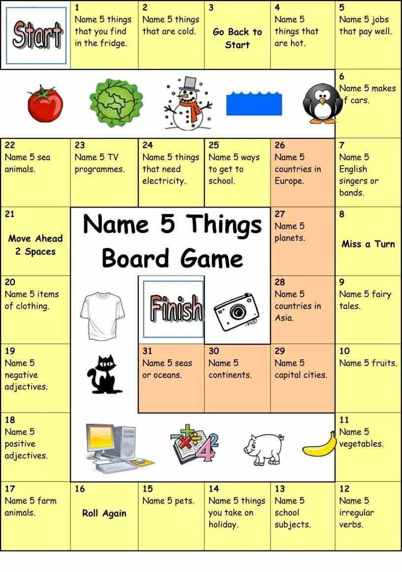 Board game for Kids. Name 3 things Board game. Name 3 things Board game for Kids. Настольные игры на английском языке.