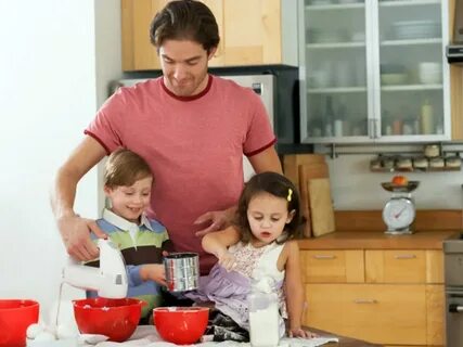 Dad is in the kitchen
