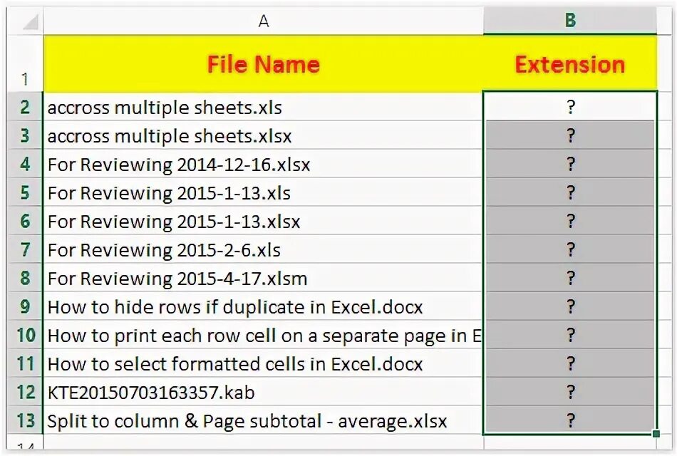 Filename extension. Filename extension