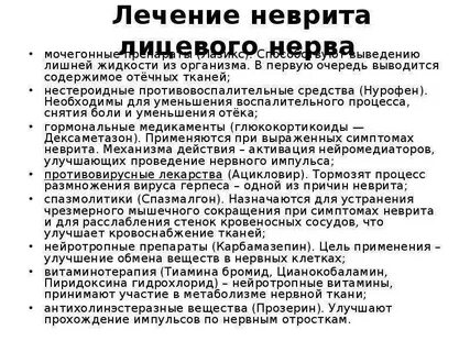 Лицевой нерв лекарство какие