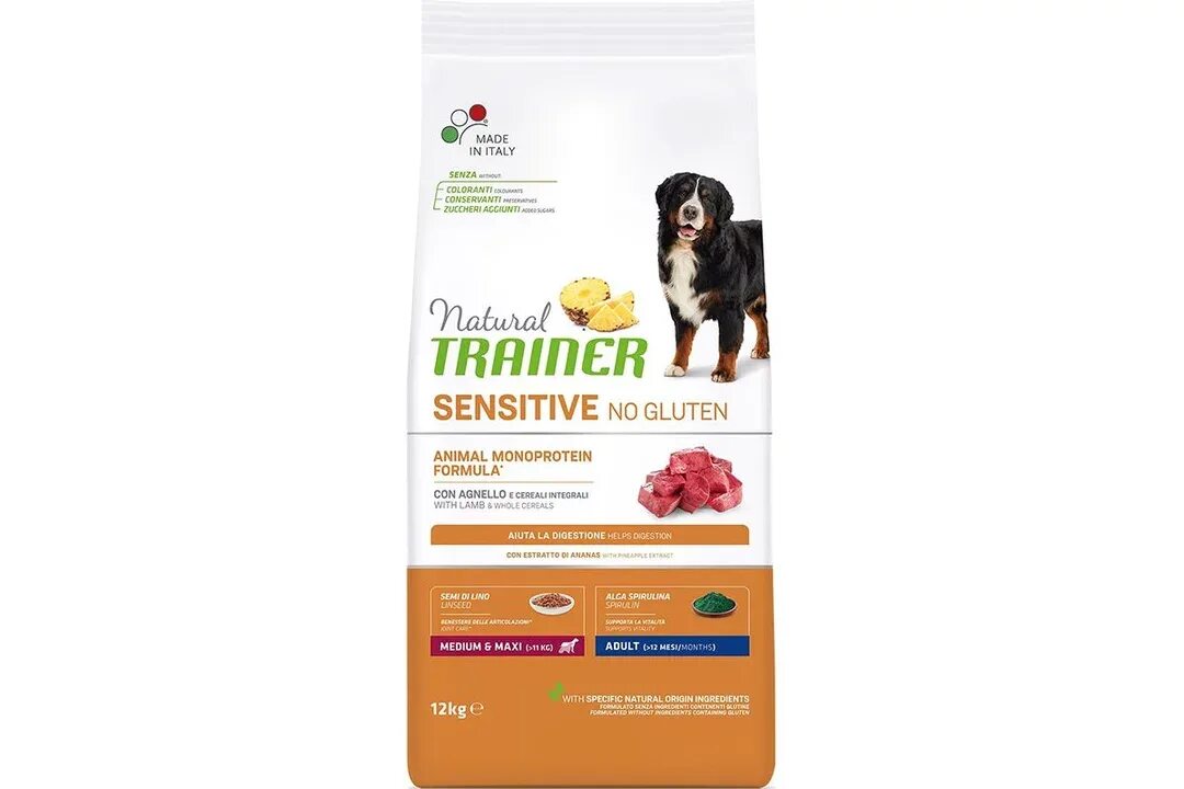 Корм для собак natural Trainer. Тренер корм с кроликом для собак. Сухой корм Trainer natural sensitive no gluten Medium & Maxi Puppy & Junior Salmon (12 кг). Trainer Lamb sensitive состав. Корм для собак трейнер