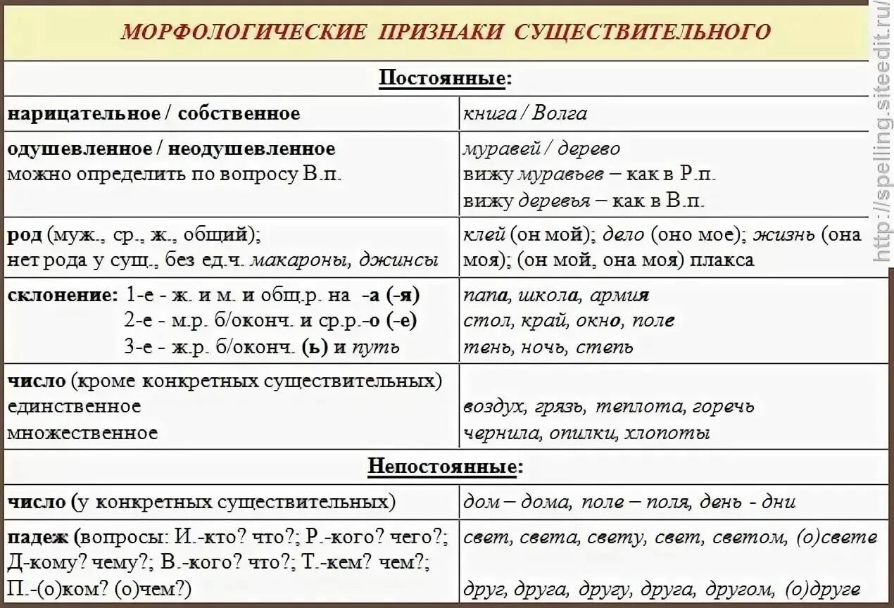 Морфологические признаки имен прилагательных и имен существительных. Грамматические и морфологические признаки имени существительного. Морфологические признаки существительного таблица. Морфологические признаки имени существительного. Разбор множественного существительного