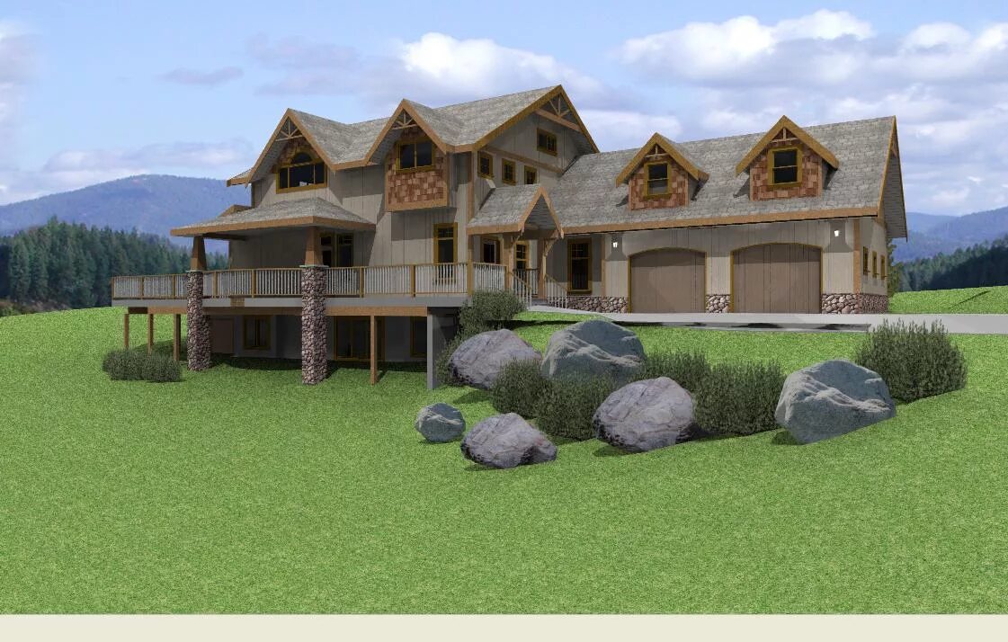 Natural concept. 3d Home on way.