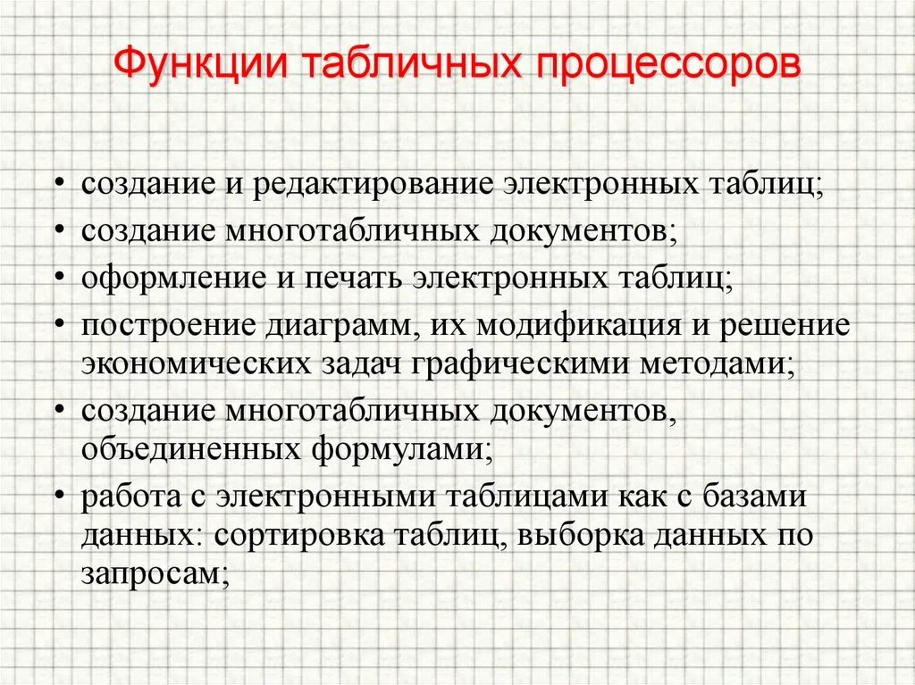 1 функции процессора. Функции табличного процессора. Основные функции табличного процессора. Перечислить возможности табличного процессора. Назначение и функции табличных процессоров.