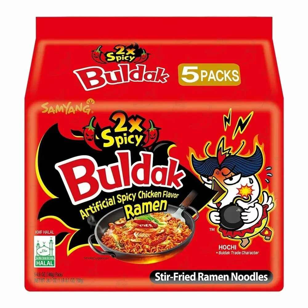 Корейский рамен бульдак. Buldak лапша hot chicken flavor ramen. Samyang hot chicken flavor ramen 2x spicy. Самый не острый булдак. Лапша булдак лайт.