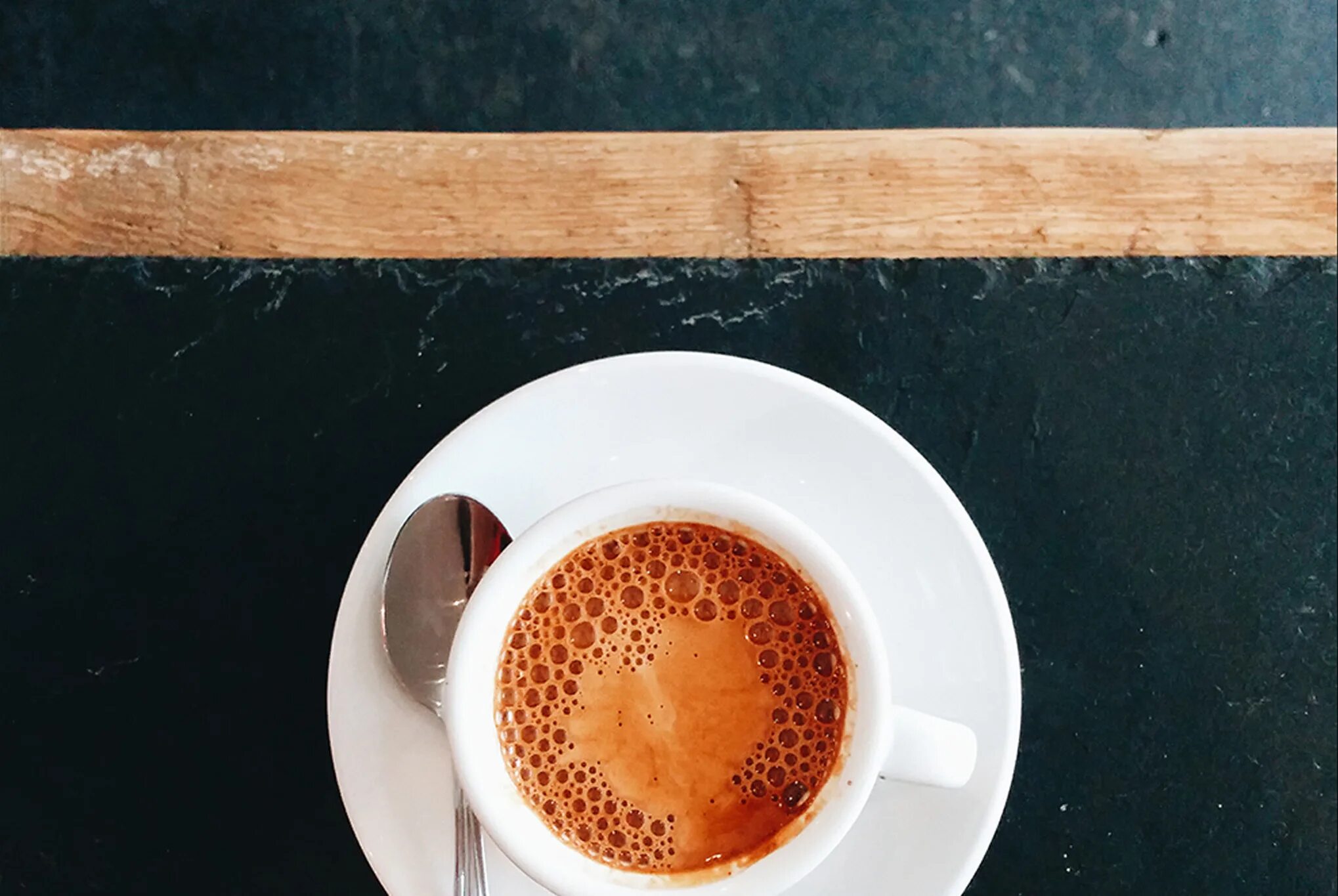 Under coffee. Coffee under.