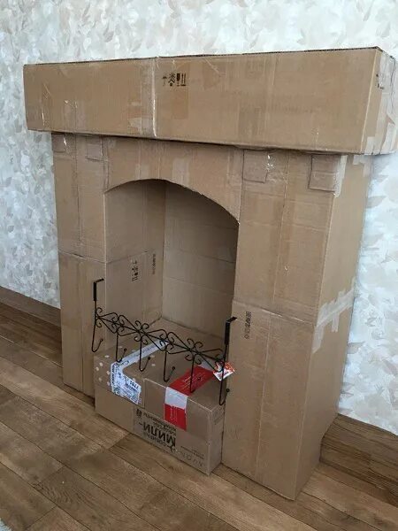 Бумажный огонь в картонном камине Cardboard fireplace, Christmas fireplace, Diy 