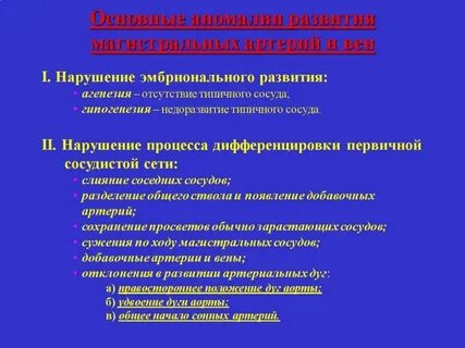 Основные аномалии