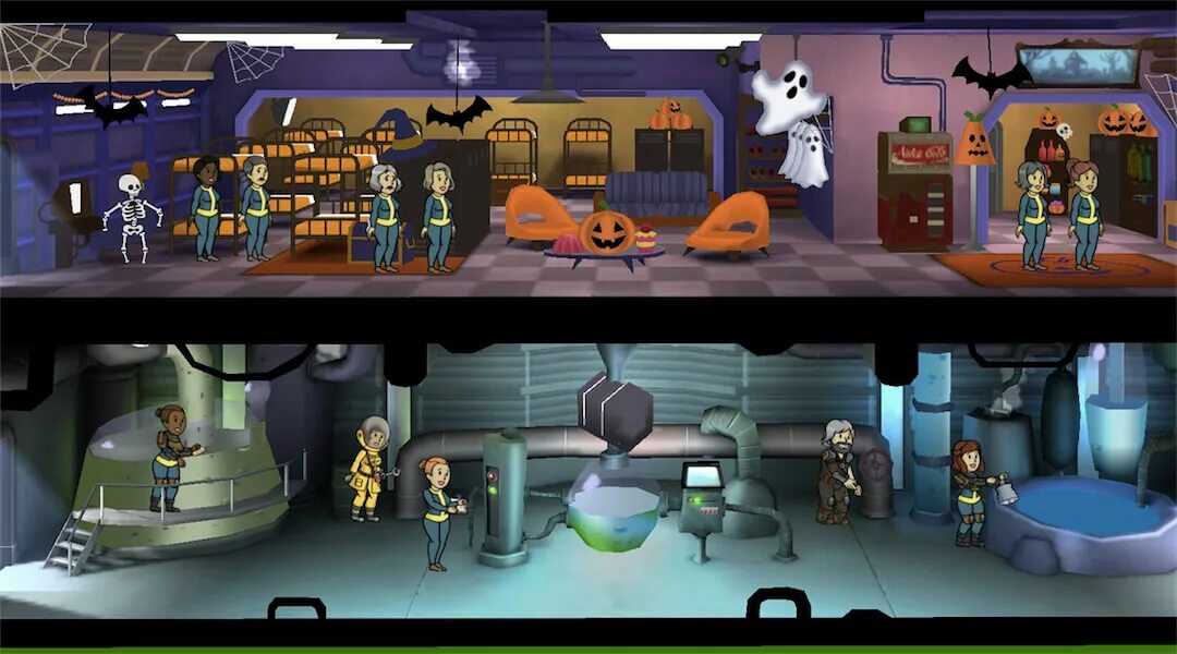 Shelter бесплатные покупки. Фоллаут шелтер Хэллоуин. Fallout Shelter монстры. Хеллоуинский ивент Fallout Shelter. Фоллаут житель бункера.