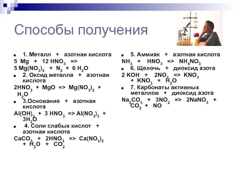 Магний и азотная кислота и формула