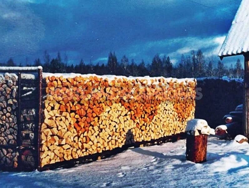 Сколько дров на зиму. Поленница. дровница. дрова. необычные дровницы.