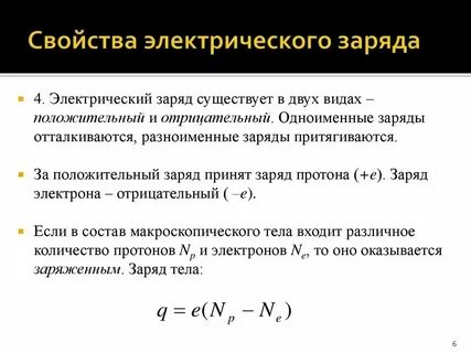 Особенность электрического заряда