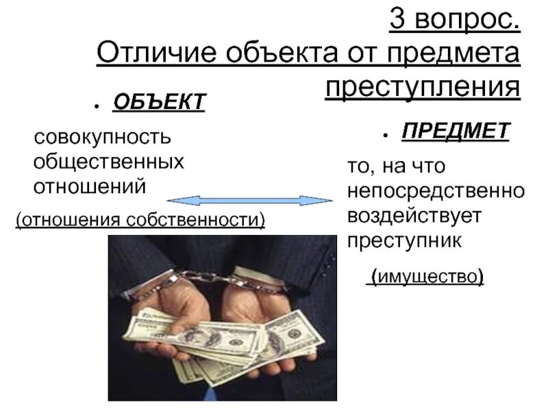 Отличить предметы. Отличие предмета от объекта в уголовном праве. Отличие объекта от предмета.