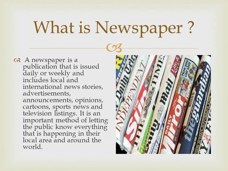 Презентация на тему newspapers. Стиль презентации newspaper. Types of newspapers презентация. Презентация в стиле газеты. Newspapers and their