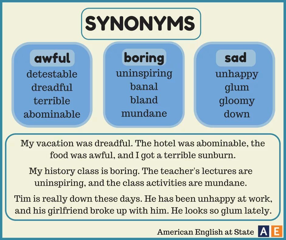 Английские синонимы. Синонимы в английском языке. Синонимы к слову интересный на английском. Awful синонимы. Terrible перевод на русский