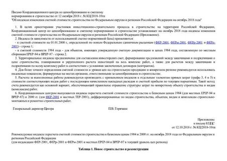 Изменение сметной стоимости