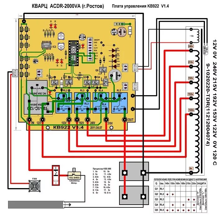 Схема плата стабилизаторов kb939 v 1.4
