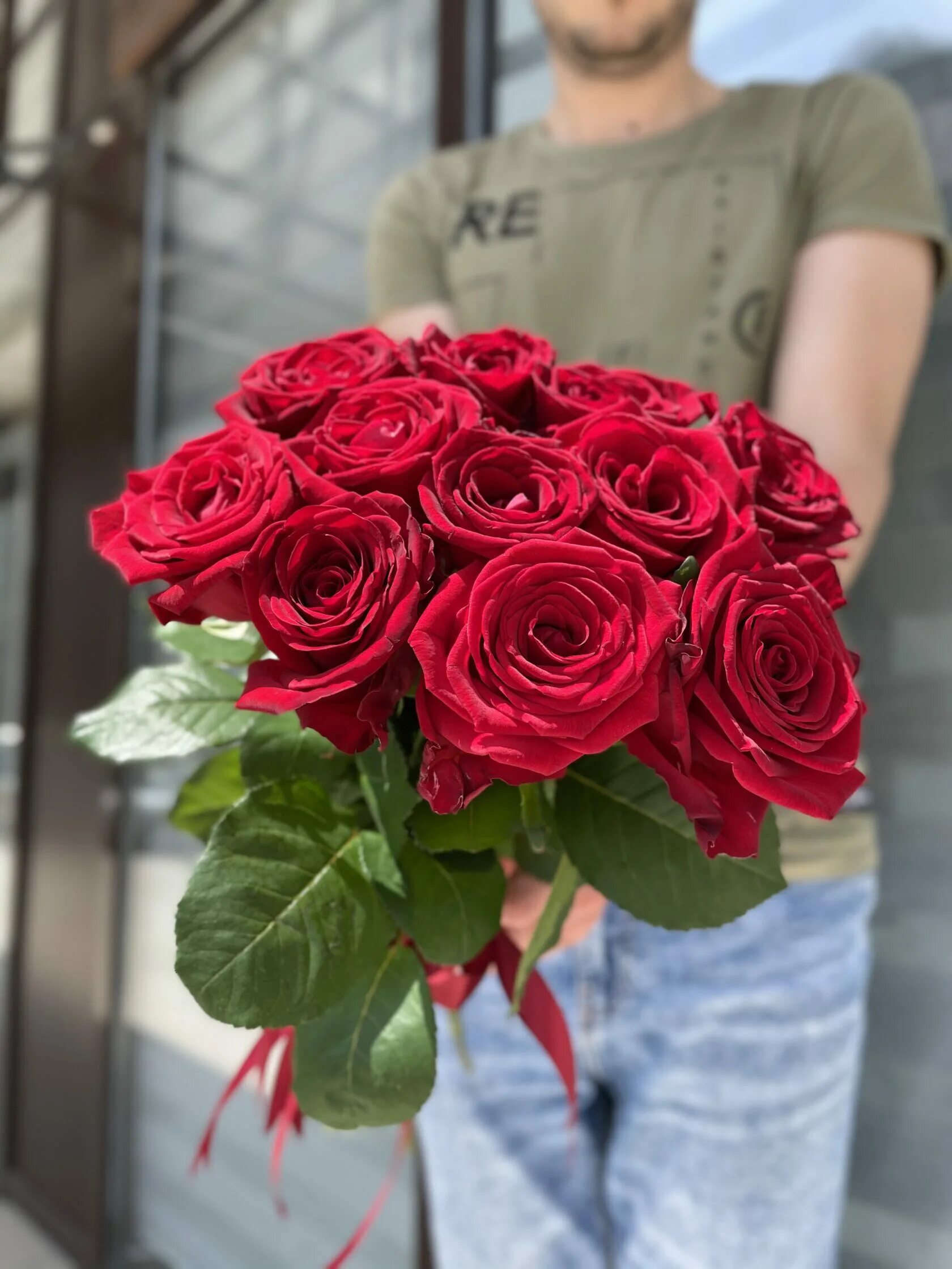 Купить 60 роз. 11 Красных роз 60 см. Букет из 11 красных роз. Букет из 11 красных роз 60см.