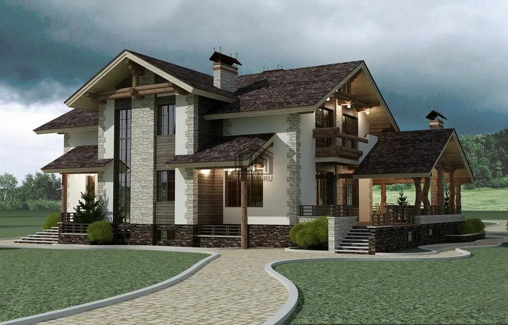 Проект газобетонного дома Catalog-Plans-58-70Z (198,8кв. м, 13,9x11,9м, газобето