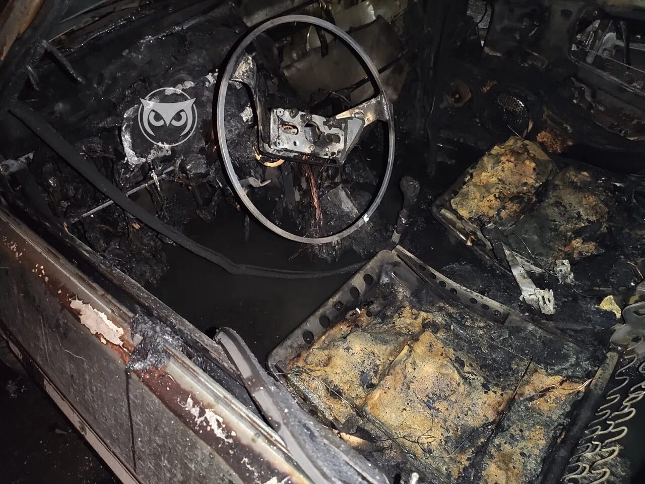 Пожар в Арбеково. Сгоревший электропривод в машине. Хаги сгорел