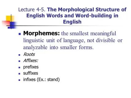 Word structure is