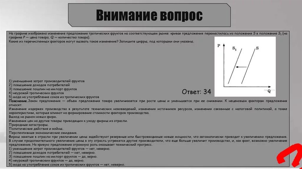 На графике отражены изменения положения. На графике изображено изменение предложения тропических фруктов. на графике отображены изменения предложения тропических фруктов.
