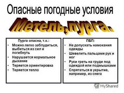 Опасные погодные условия
