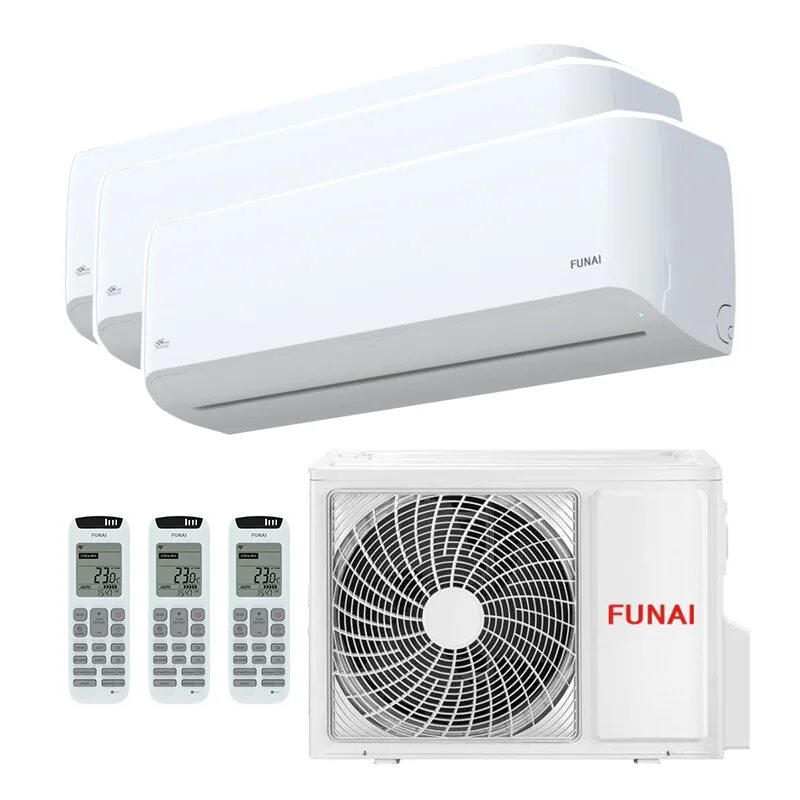 Мульти сплит системы funai. Настенная сплит-система funai rami-sm25hp.d04s + rami-sm35hp.d04s  rami-2or50hp.d05u белый. гетсплит. funai rami-sm25hp.d04s. funai rami-3or70hp.d05u.