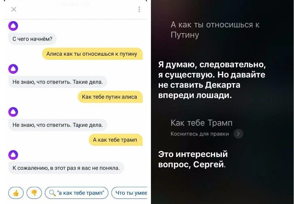 Сири и Алиса. Что нельзя говорить Алисе. Голосовые сообщения на другую алису