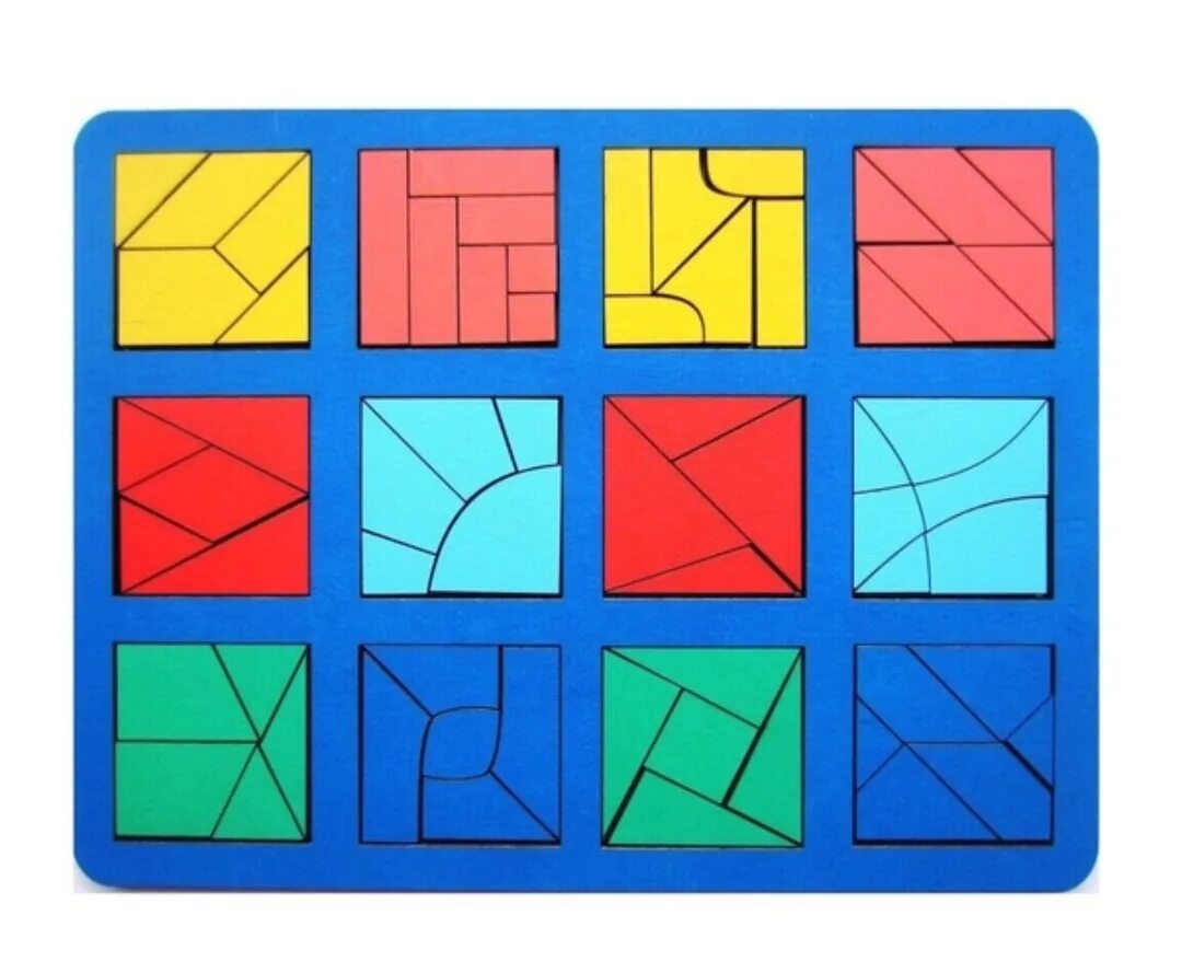 Н003. Кубики кооса. Четыре треугольника из шести спичек. Деревянный пазл "малыш". Кубики собери картинку зверята.