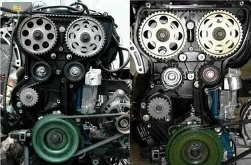 Различие между двигателями. ГРМ 21124 16 клапанов. Мотор ВАЗ 21124 16 клапанов. ВАЗ 2112 16 клапанов 126 двигатель. Двигатель 124 16 клапанный.