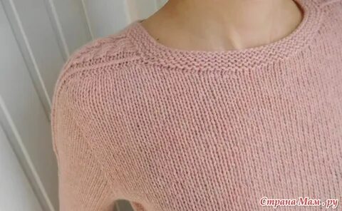 Женский джемпер реглан погон спицами