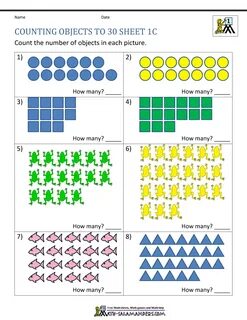 Counting Objects to 30 Sheet 1C - grouped.