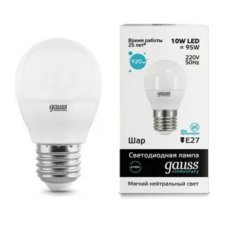 Лампа gauss led elementary шар