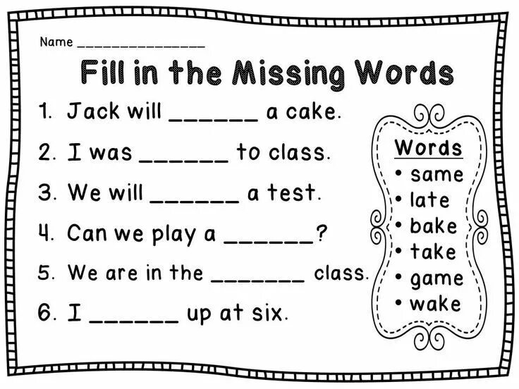 Write the missing day