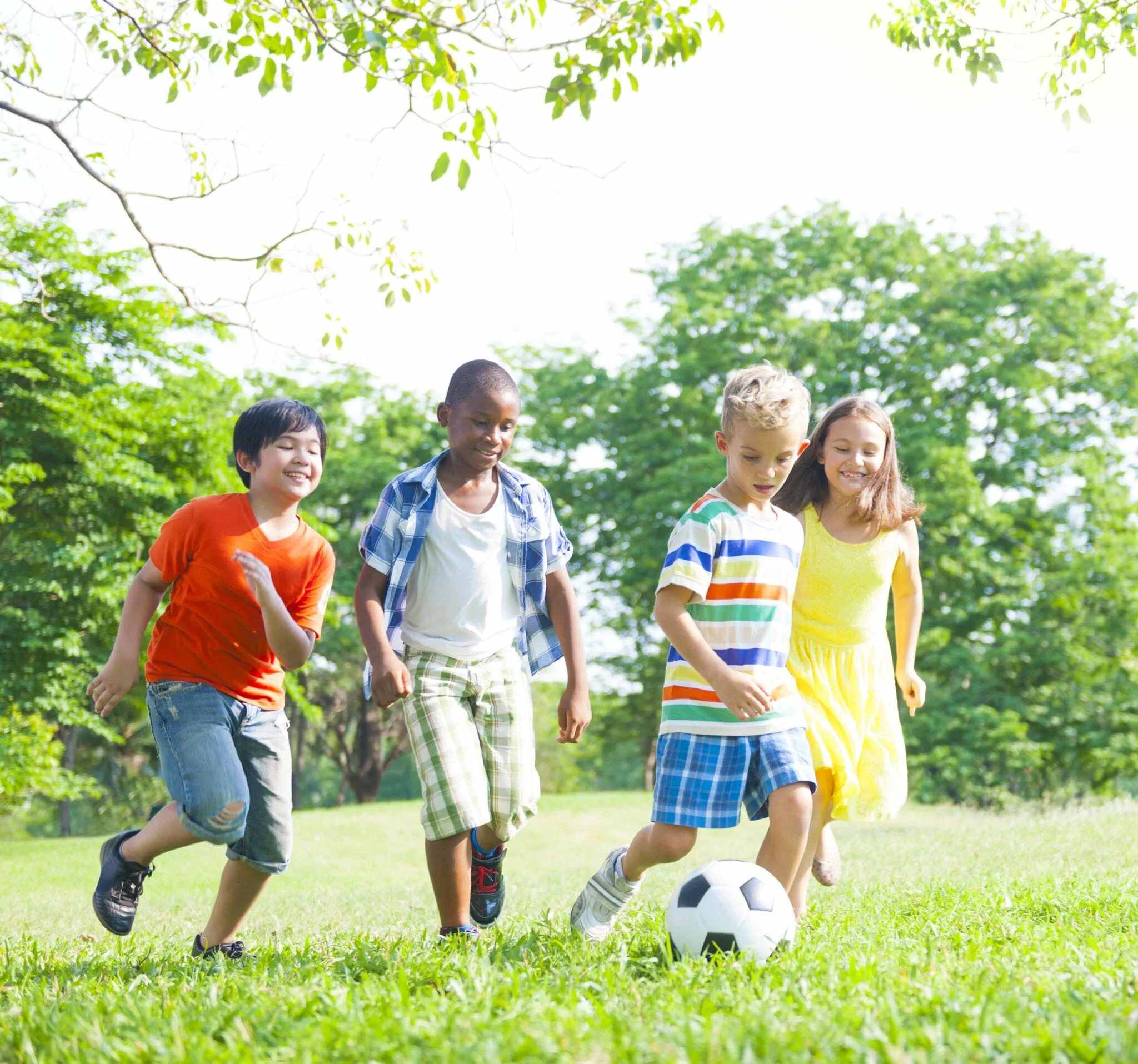Футбол на природе. The children went to the park football. Дети футбол в парк. Дети играют в футбол. Футбольное поле.