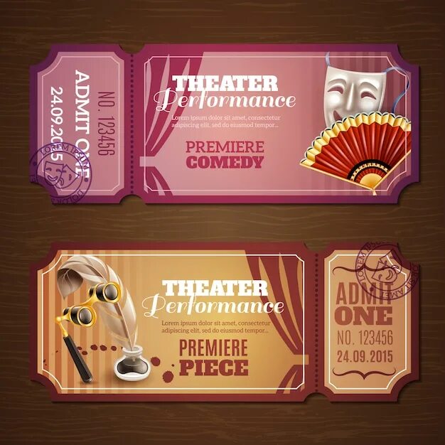 Билет в театр шаблон. Театральный билет шаблон. Макет театрального билетика. Изображение билета в театр.