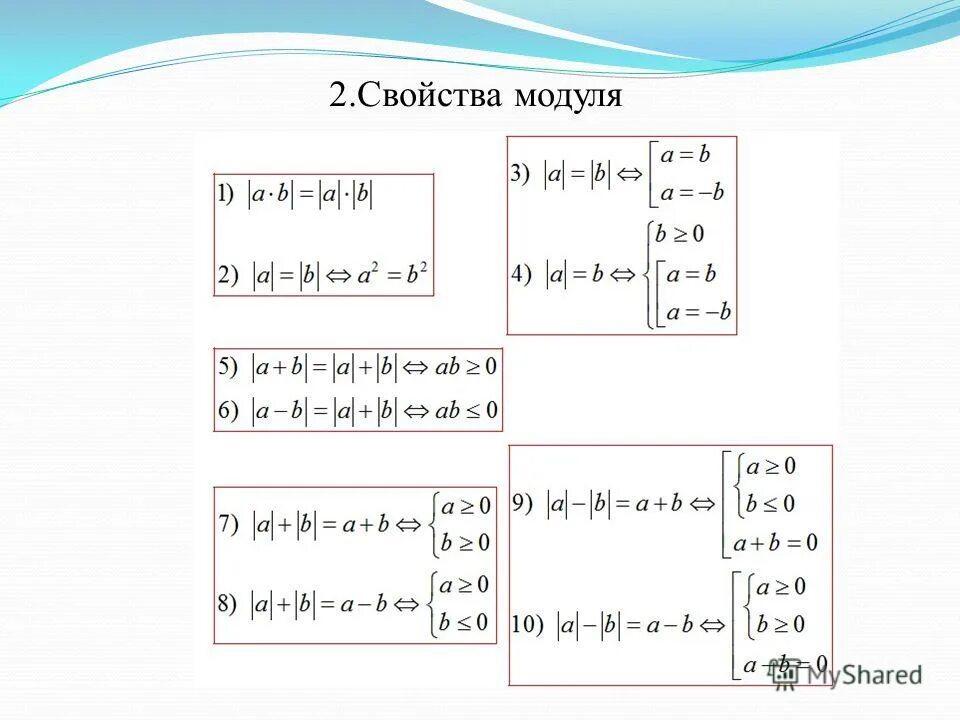 Математика 10 5 0 7. Свойства модуля. Формула модуля. Свойства модулей Алгебра. Основные свойства модуля.