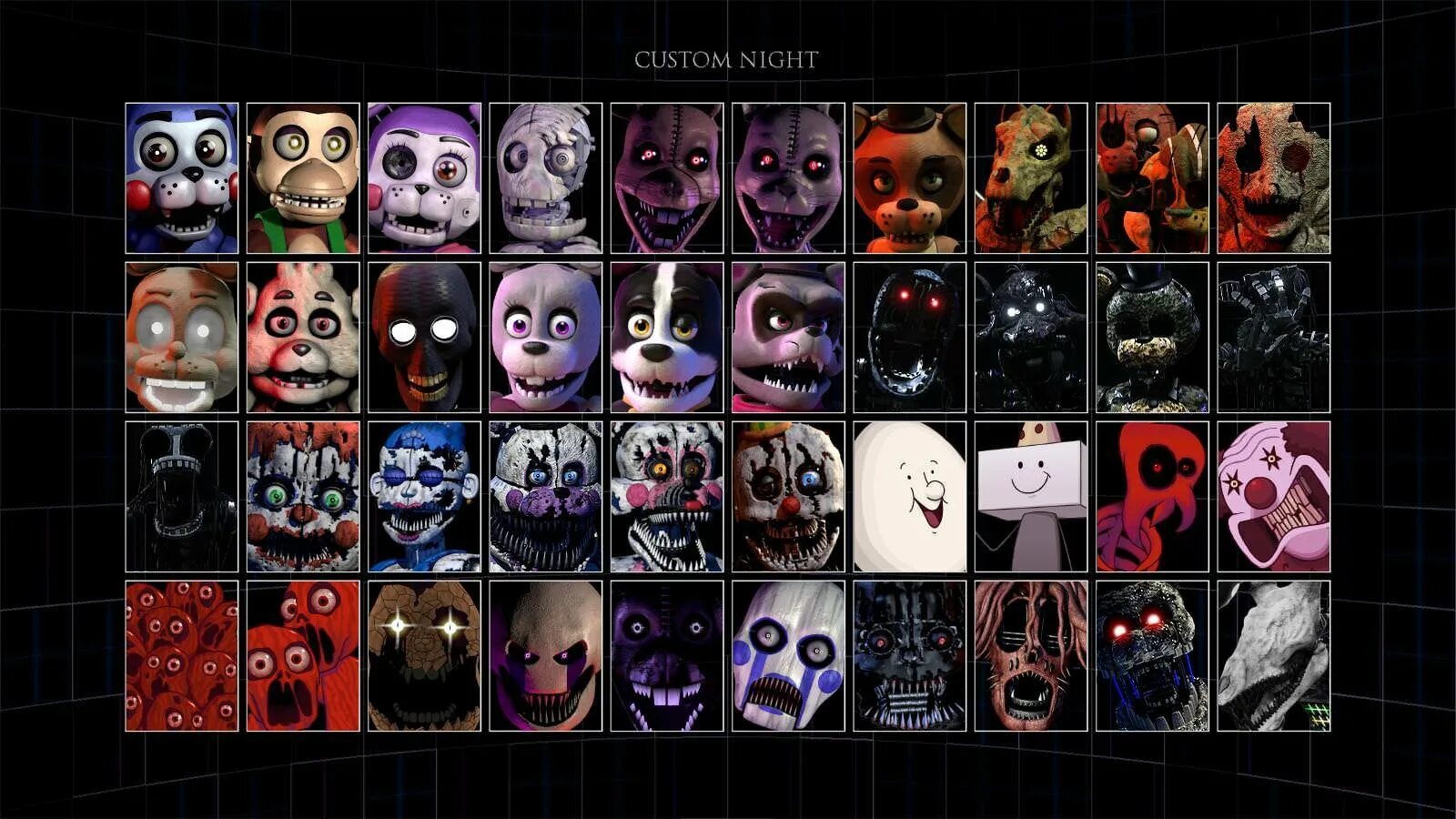 Ультимейт кастом найт на русском андроид. Ультимейт кастом найт. фнаф ultimate custom night. ultimate custom night аниматроники. фнаф ультимейт кастом найт.
