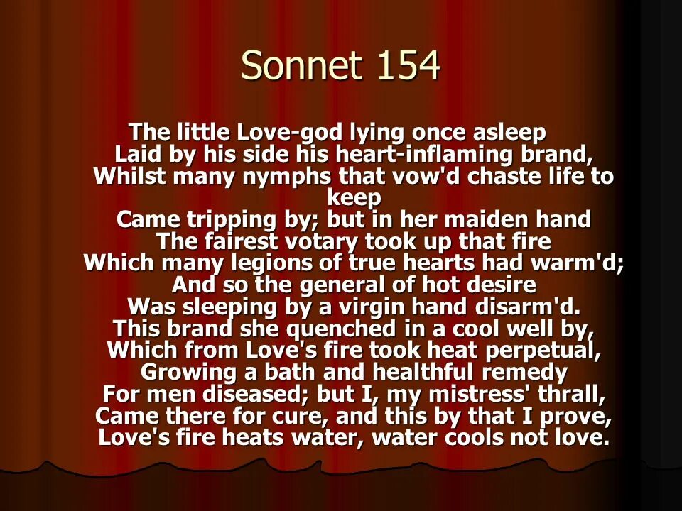 Уильям Шекспир Сонет 154. Сонет 154 Шекспир на английском. Sonnet 154. Шекспир в. "сонеты".