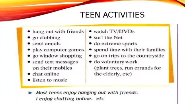 Spotlight 10 b. Activities презентация. Презентация спотлайт 10. Упражнение на teen activities. Предложение с activity.