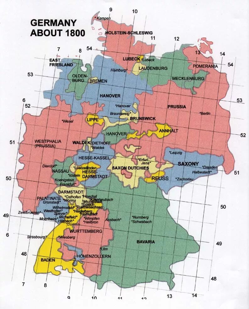 Germaniya 1800. Карта Германии 1800. Германия 1800 год.