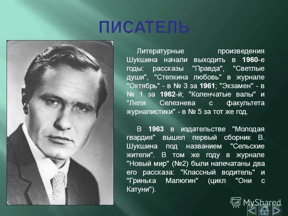 Шукшин тип героя. Творчество в.м шукшина. шукшин писатель. рассказ о творчестве шукшина.