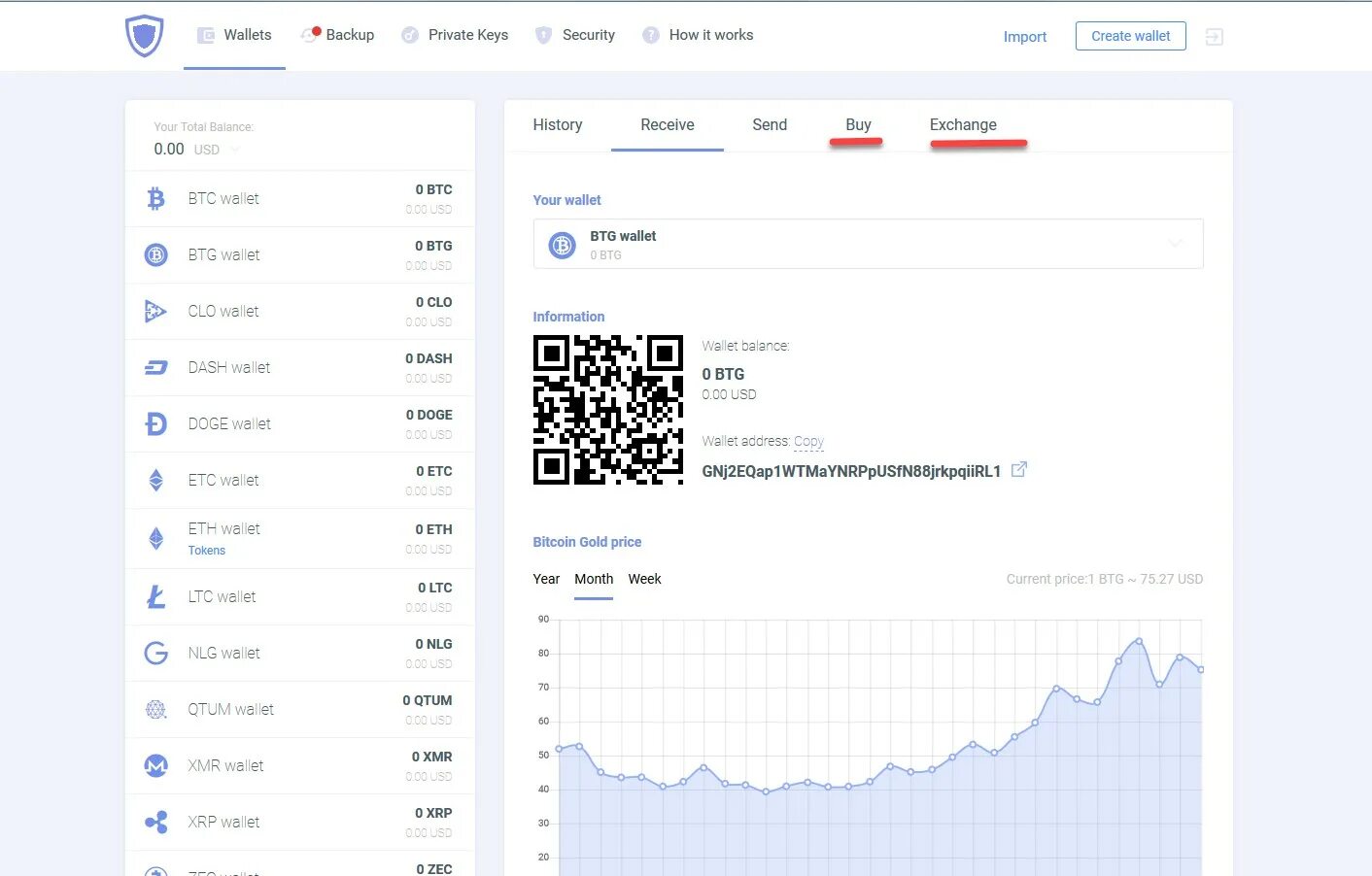 Backup wallet